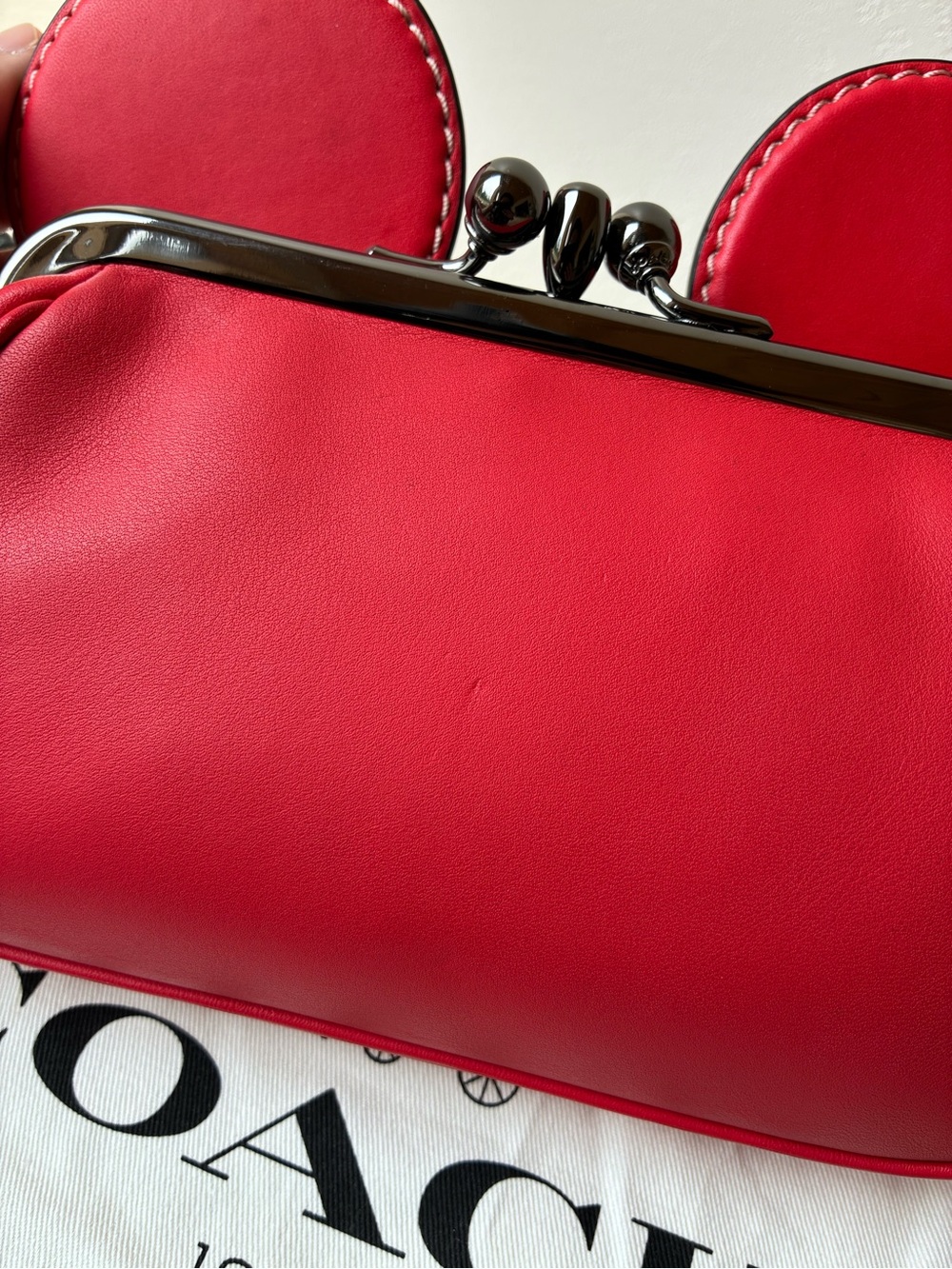 Coach 1941 x Disney Mickey Mouse Ears Red Kisslock Wristlet/Clutch - Picture 6 of 11
